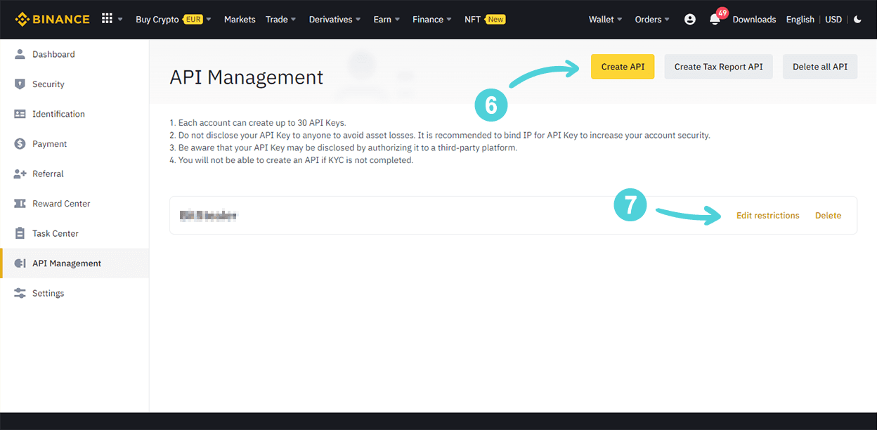 Binance API Management