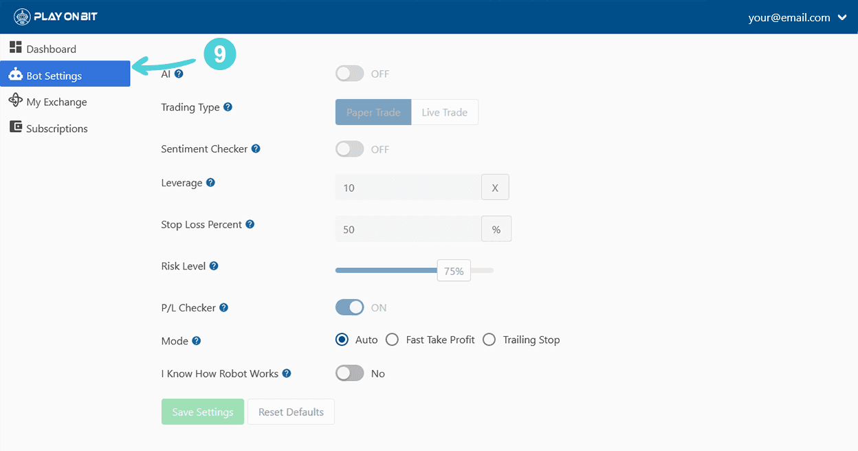 Customize AI Bot Settings for Crypto Trading