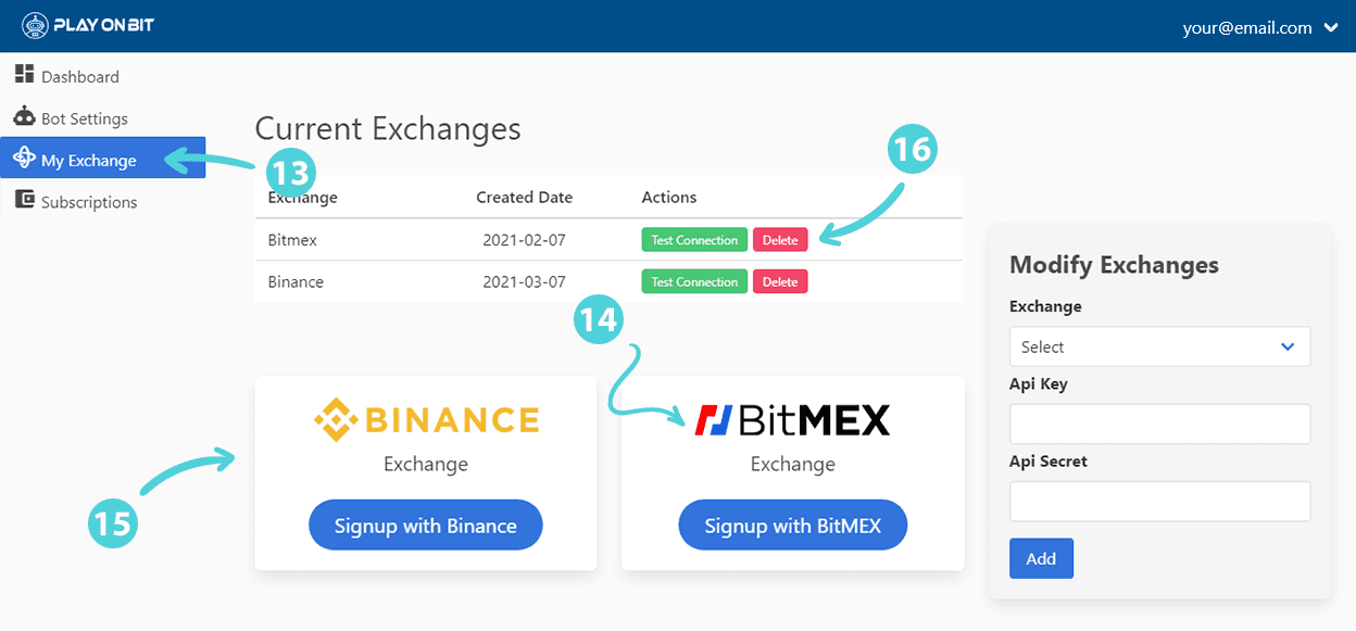 Connect AI Trading Bot to Binance or BitMEX